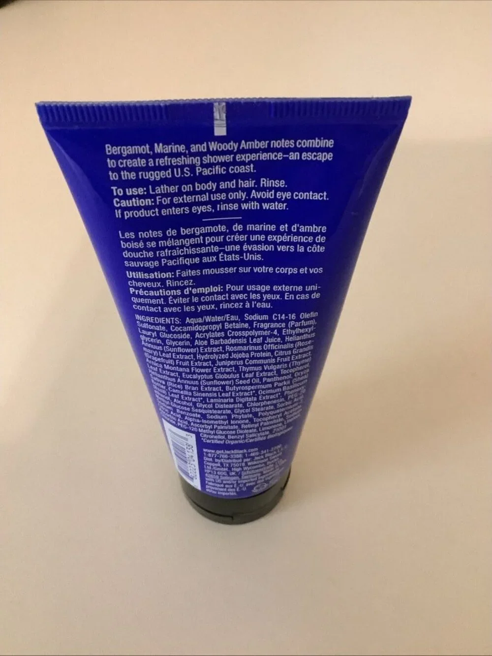 Jack Black Big Sir Body & Hair Cleanser 3 Oz Deluxe Travel Size Marine & Amber